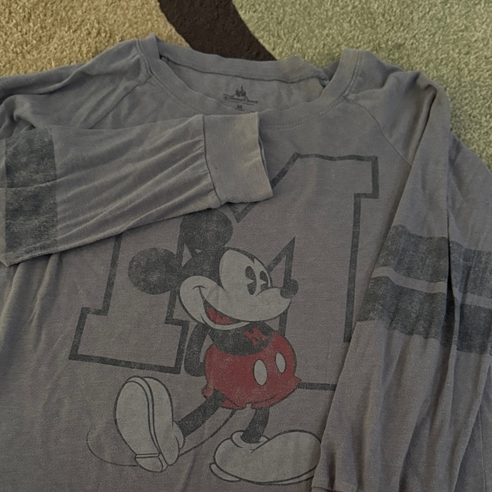Disney Mickey Mouse Charcoal Long Sleeve Tee